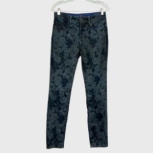 NYDJ Womens Alina Legging Skinny Jeans Indigo Floral Print size 4